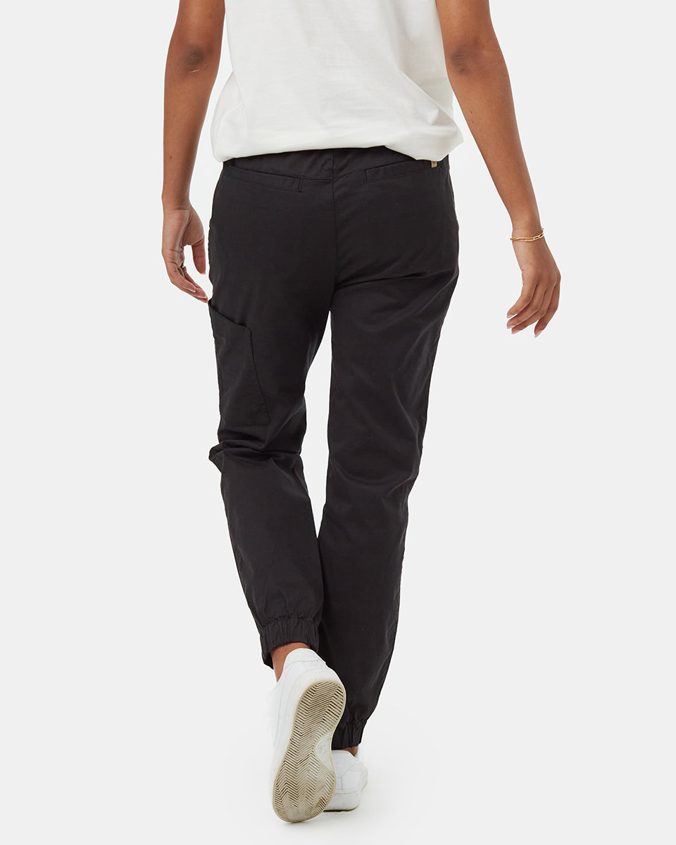 Black cotton joggers womens store