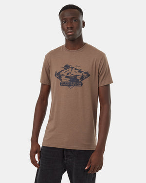 Brown-Crew-Neck-Graphic-Shortsleeve-T-Shirt