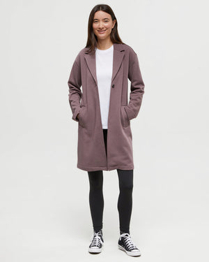 Brown-Relaxed-Fit-Fleece-Coat