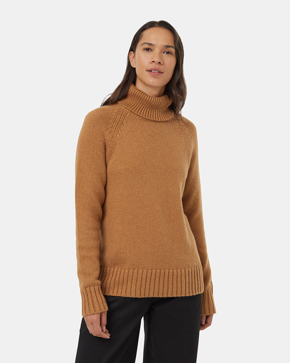 Women Highline Wool Turtleneck Sweater Recycled Materials