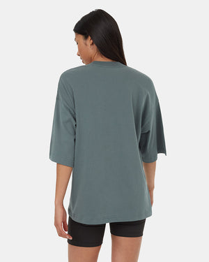 Green-Organic-Cotton-Crew-Neck-Oversized-Shortsleeve-T-Shirt