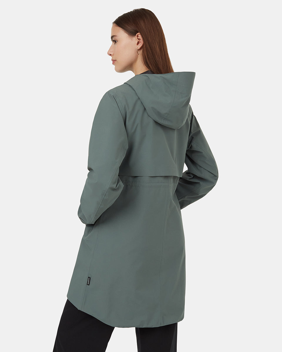 Green rain jacket womens online