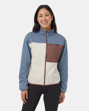 Oatmeal-Mock-Neck-Color-Block-Fleece-Zip-Up