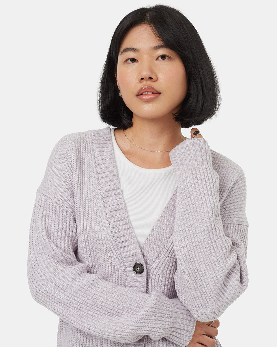 Purple cardigan long sale