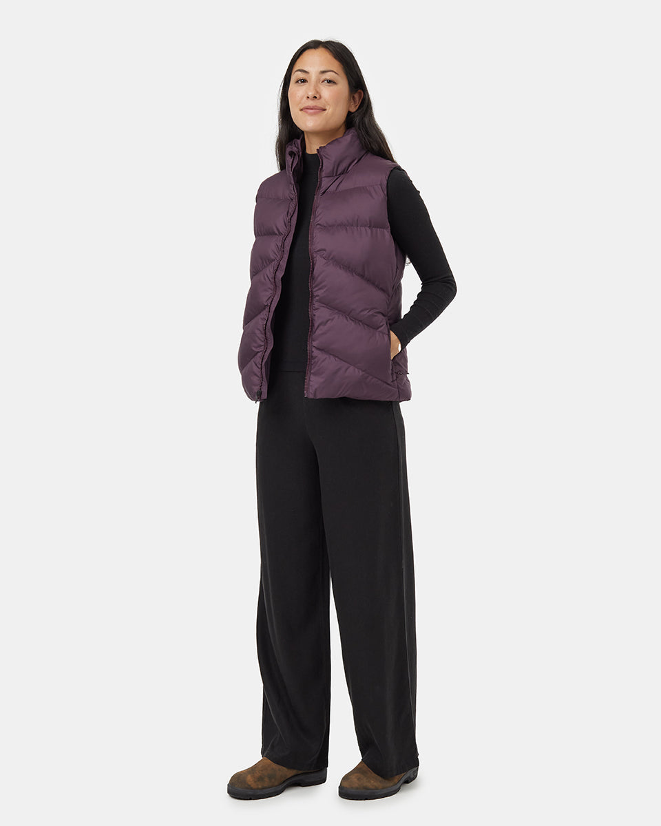 tentree Cloud Shell Puffer Vest Womens Midnight Plum XS