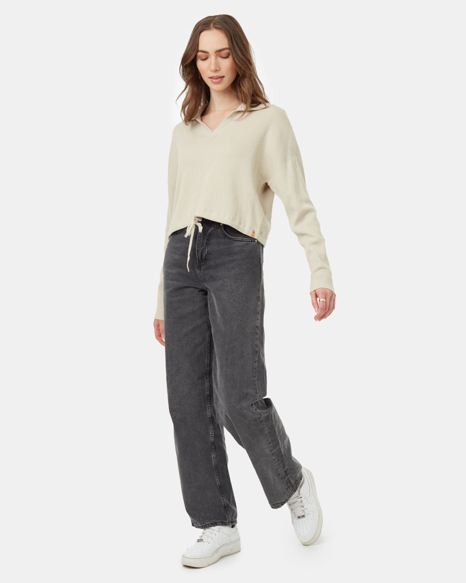 Highline Collared Cinch Waist Sweater Recycled Materials