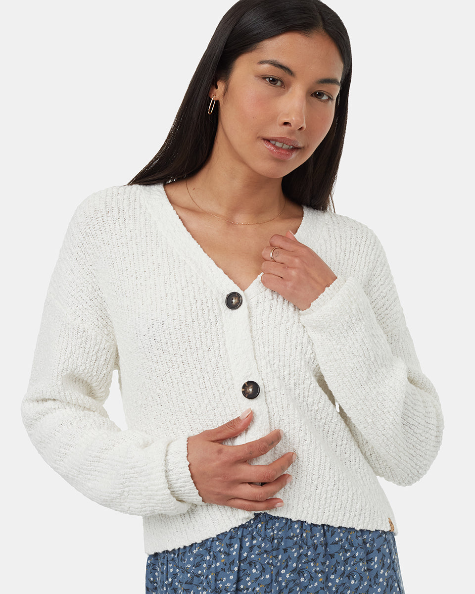tentree Highline Boucle Cardigan Women s XL Vintage White