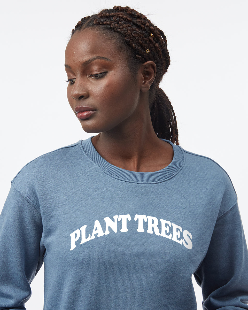 Tentree Women s Plant Trees Crew Sweatshirt Blue Size Large