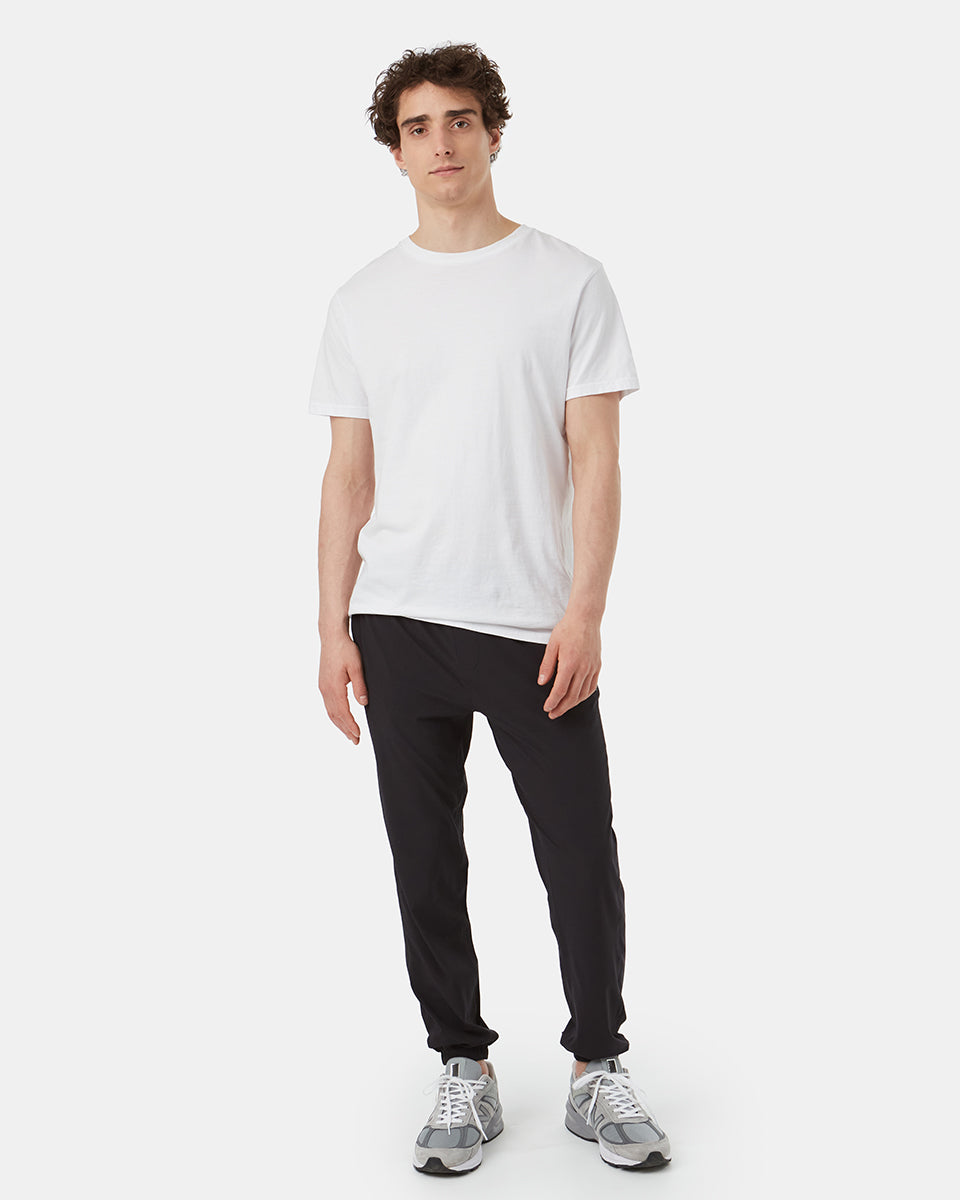 Black polyester joggers store