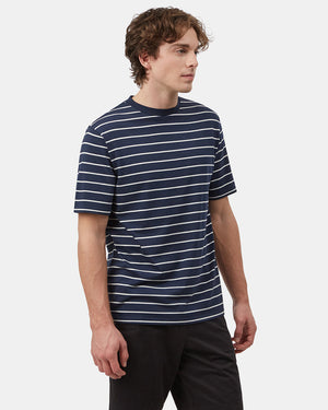 Blue Men's Striped Short Sleeve Tee