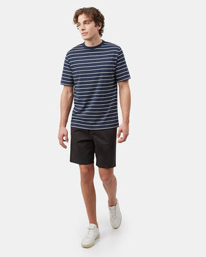 Blue Men's Striped Short Sleeve Tee