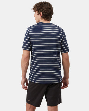 Blue Men's Striped Short Sleeve Tee