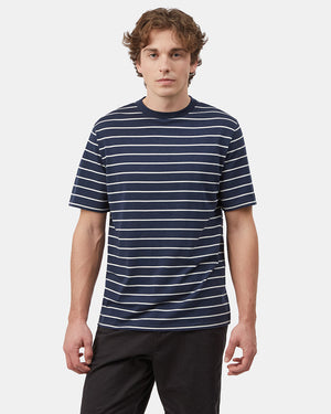 Blue Men's Striped Short Sleeve Tee