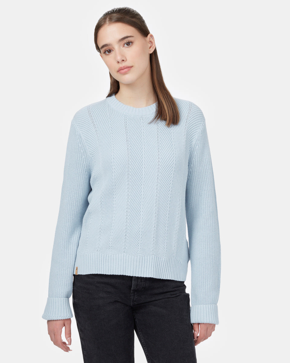 Blue crew neck sweater women's best sale