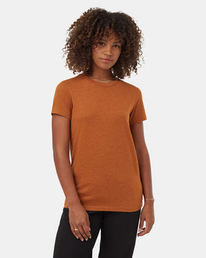 Brown-Recycled-Polyester-Crew-Neck-T-Shirt