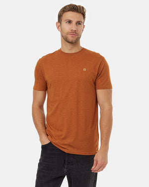 Brown-Recycled-Polyester-Crew-Neck-Tee