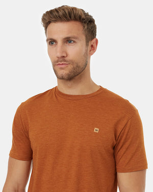 Brown-Recycled-Polyester-Crew-Neck-Tee