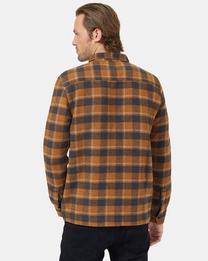 Brown Men's Plaid Long Sleeve Button-Up