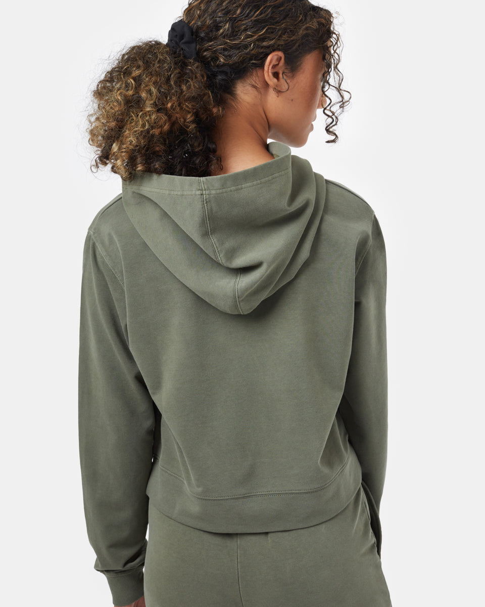 Womens French Terry Crop Hoodie Organic Cotton