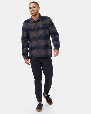 Green Men's Plaid Long Sleeve Button-Up