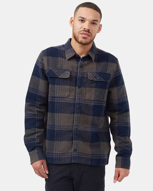 Green Men's Plaid Long Sleeve Button-Up