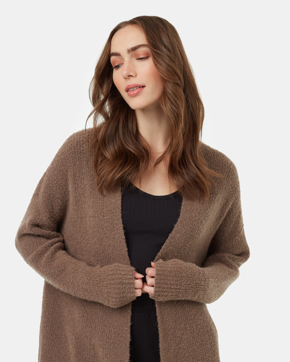 Highline Fuzzy Open Cardigan Recycled Materials