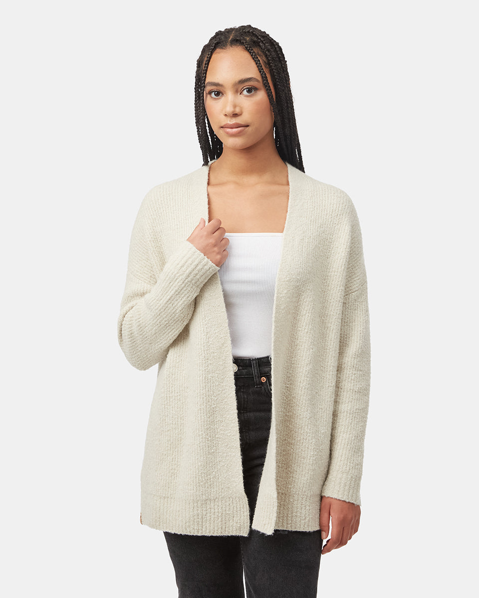 Womens Highline Fuzzy Open Cardigan 3 Recycled Nylon