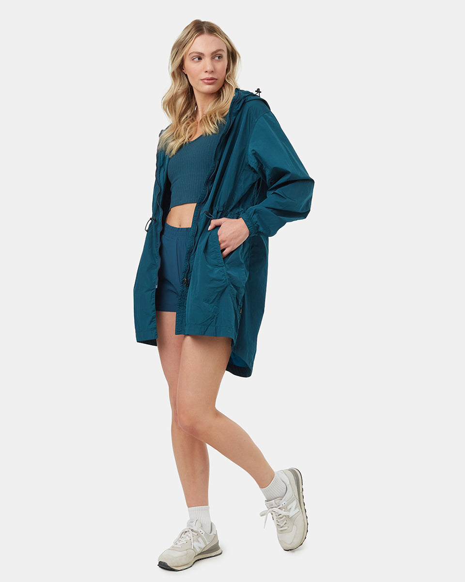 Womens Recycled Nylon Long Jacket Recycled Nylon